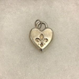 Mignon Faget heart flour de lis pendant